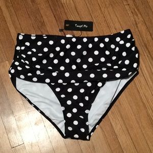 NWT Tempt Me high waist polka dot bikini bottom